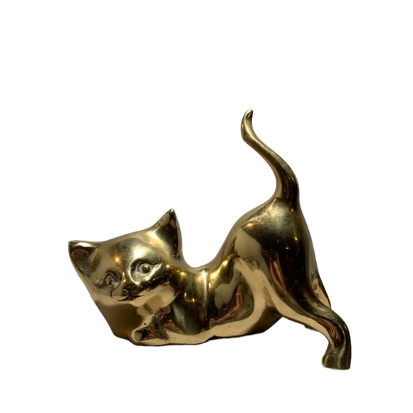 Art Vintage Brass Cat Collectible Figurines Poshmark